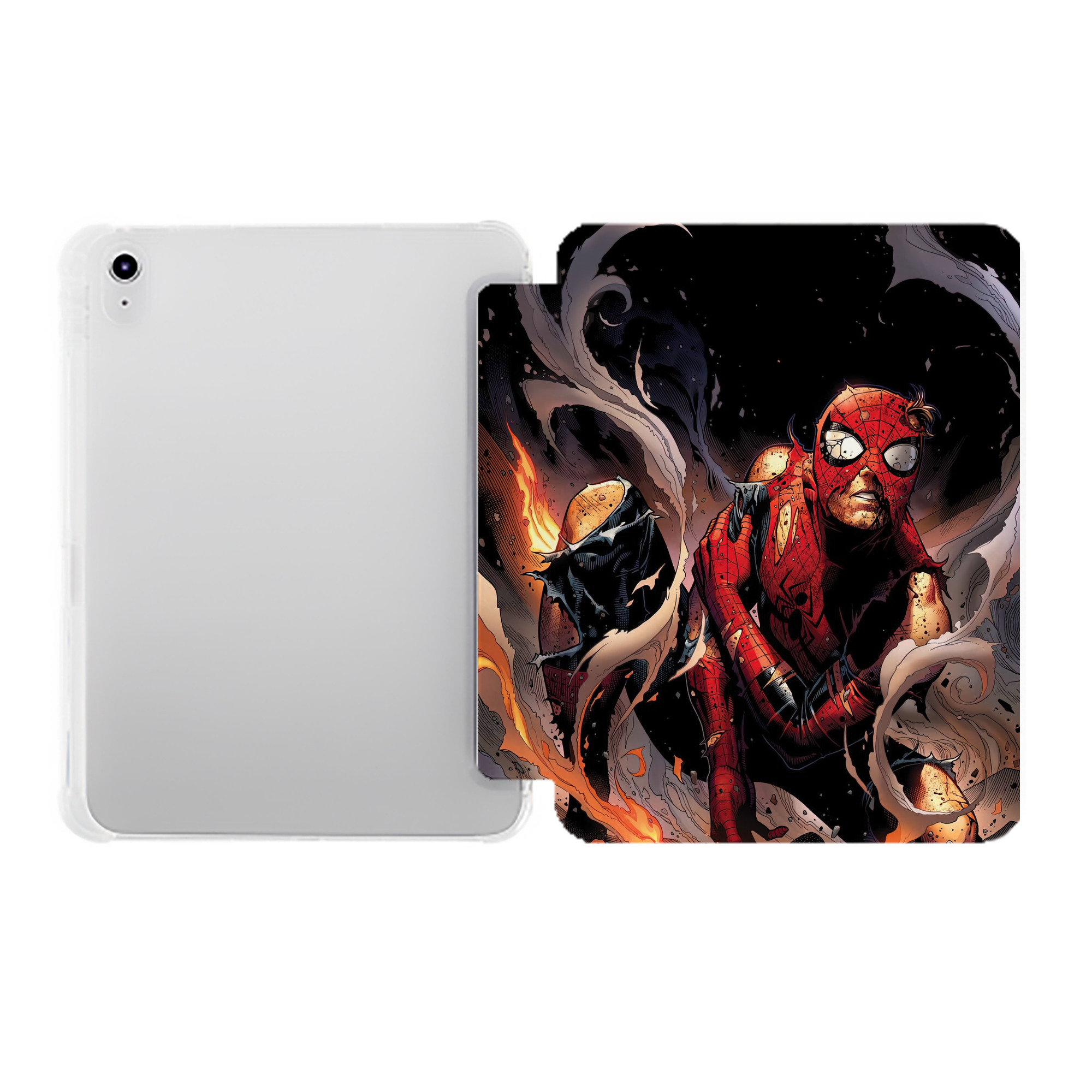 （画像用） Spider Man スパイダーマン IPad ケース ペン収納付き 三つ折りスタンド PUレザー×シリコン 対応機種9.5/10.5/10.9インチ